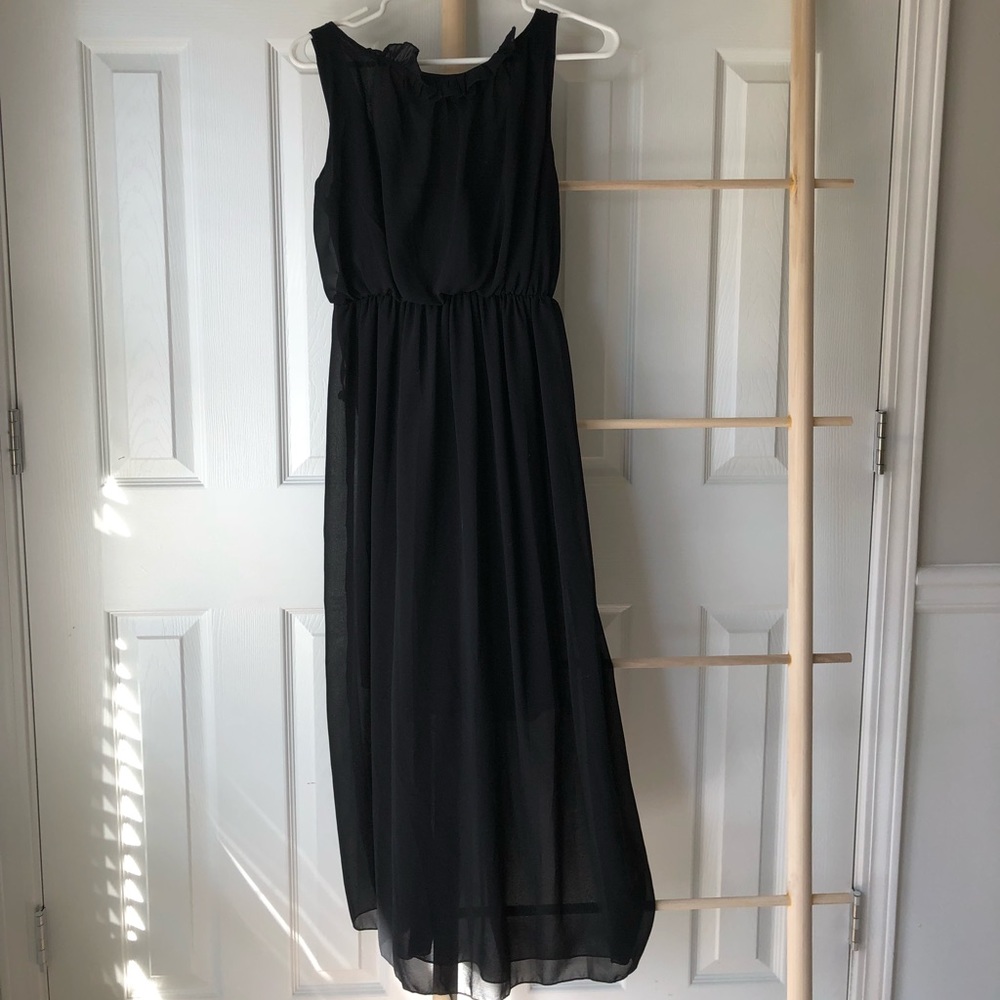 Black chiffon maxi dress